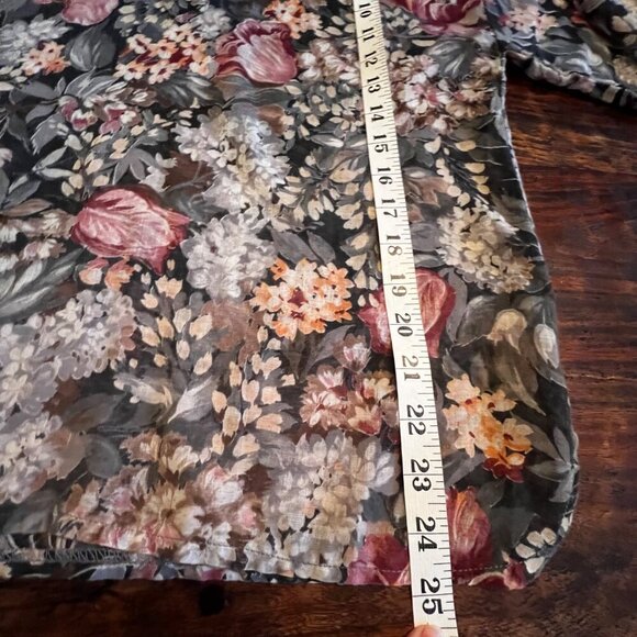 Vintage Peter Popovitch Sheer Floral Blouse Small Cotton/Poly Blend - Picture 7 of 12